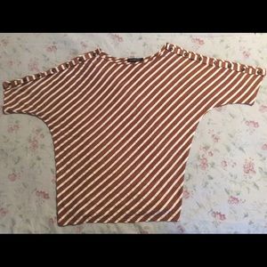 Paraphrase brown striped 3/4 sleeve top